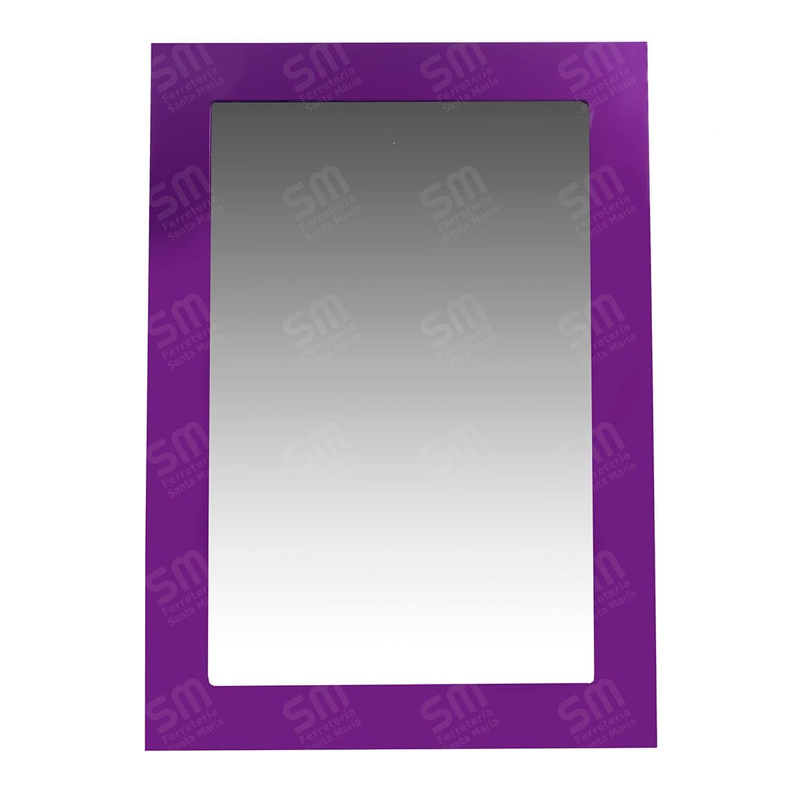 Espejo Pared Marco Madera Laqueado Violeta 50x70 Cm