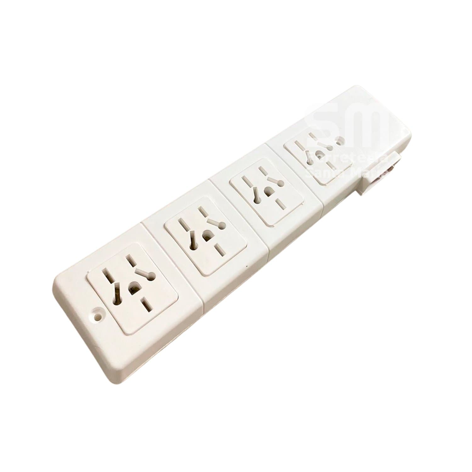 Zapatilla 4 Tomas Blanca Sin Cable C/ Protección Térmica