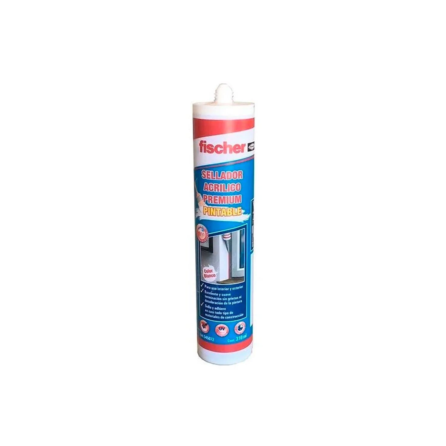 Acrilico Pintable Blanco Cartucho X 310 Ml Fischer