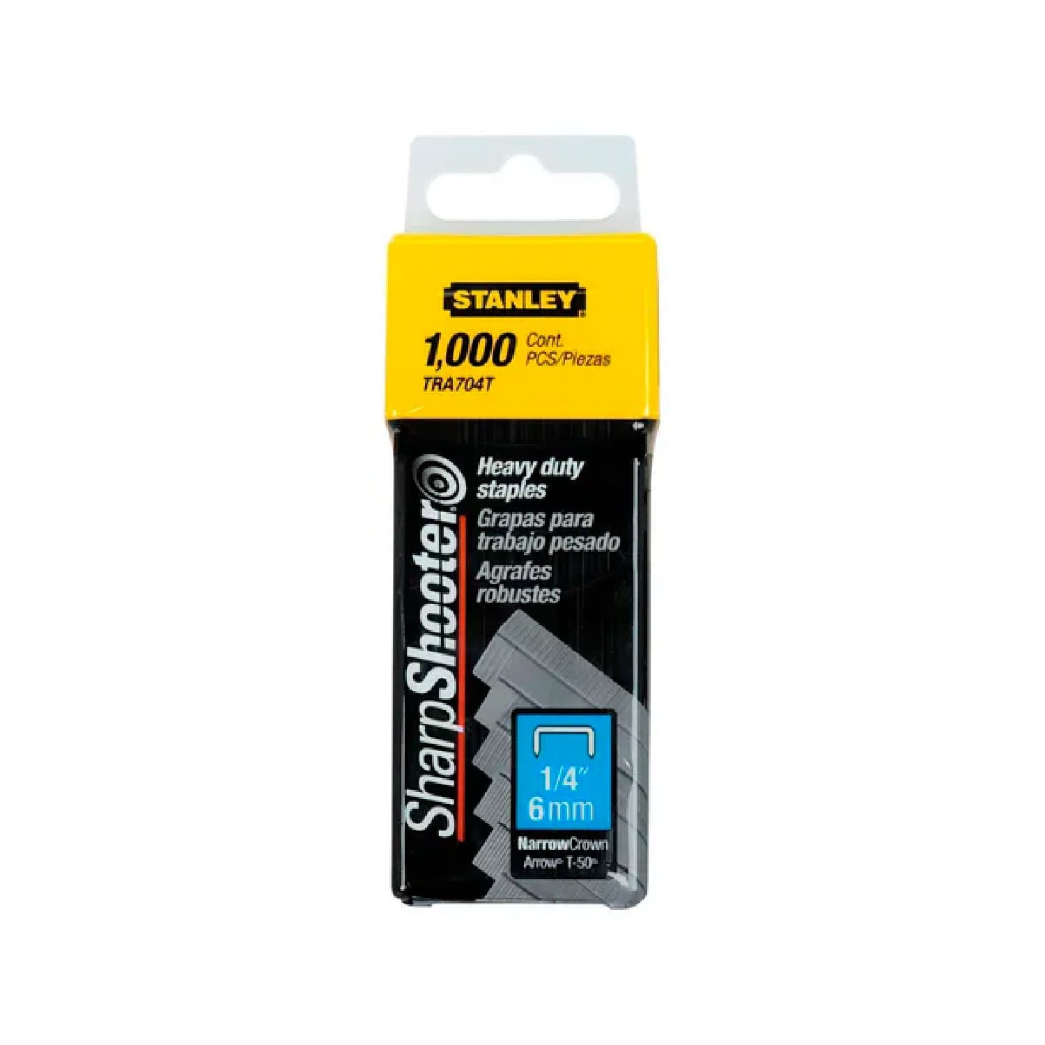 Grapas P/ Trabajo Pesado 1/4pulg 6mm Stanley Tra704t