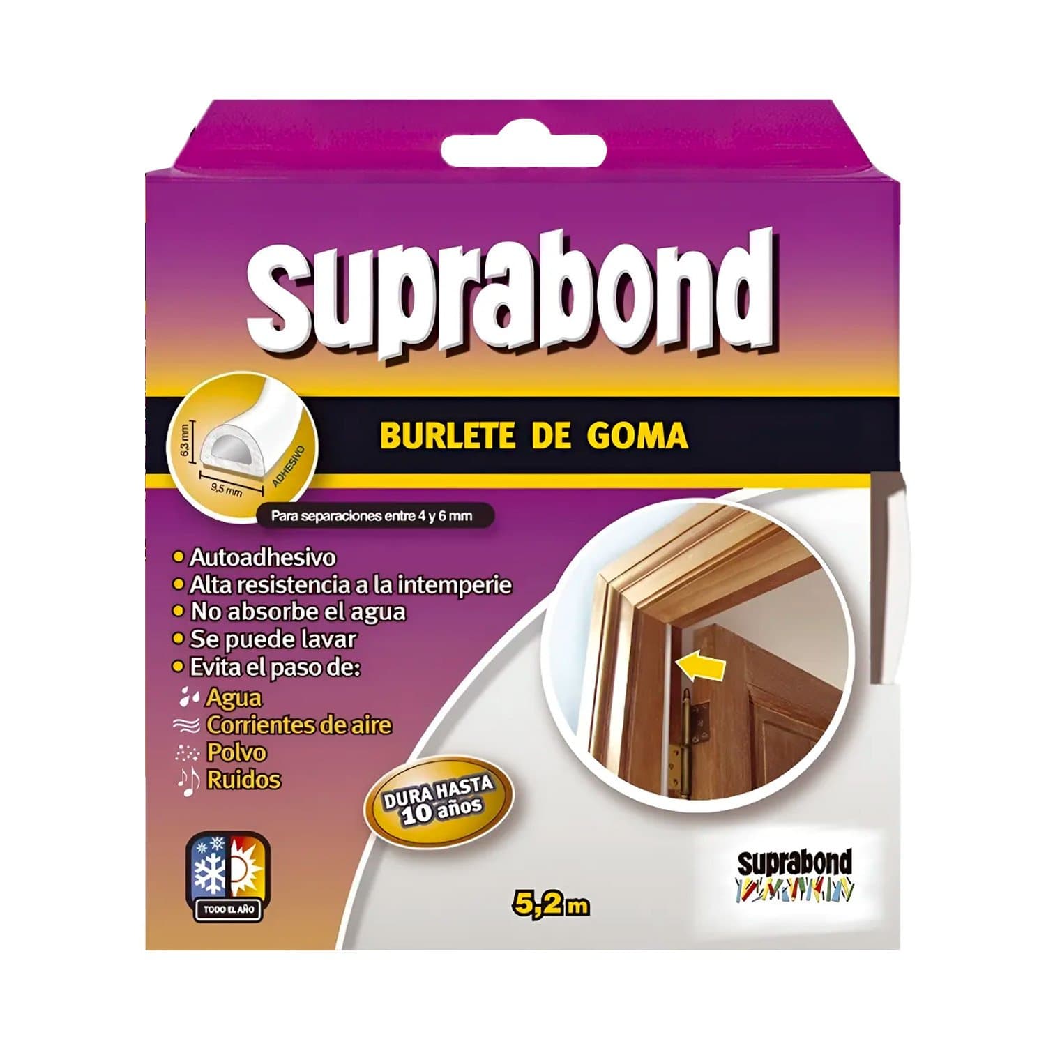 Burlete Perfil D Blanco X5,2m Suprabond