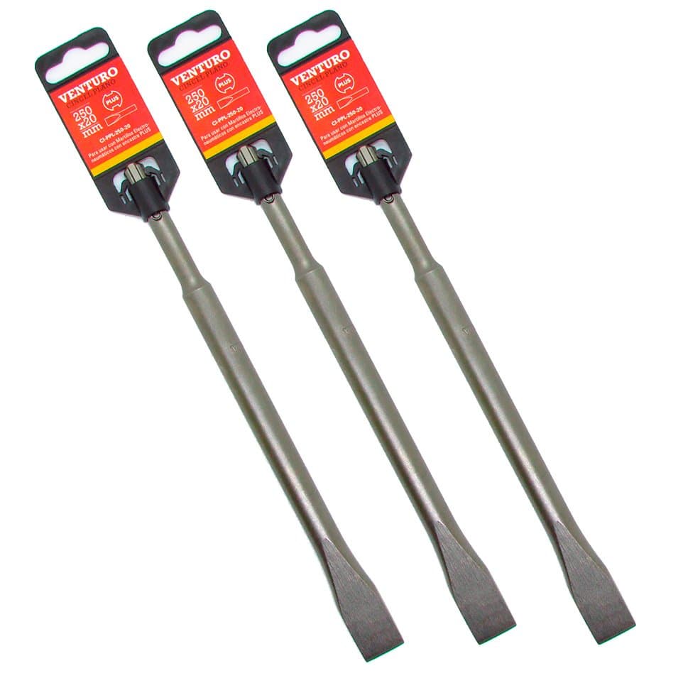 Set 3 Cinceles Planos 20mm Sds Plus Venturo Aliafor