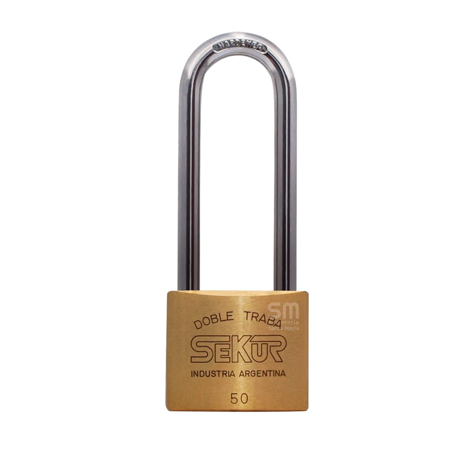 Candado Sekur 50 Mm Arco Mediano Bronce Doble Traba a Bolillas