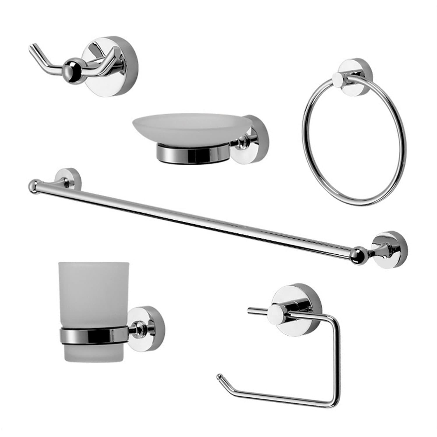 Kit de Accesorios P/ Baño 6 Piezas Cromo Línea 3000 Peirano