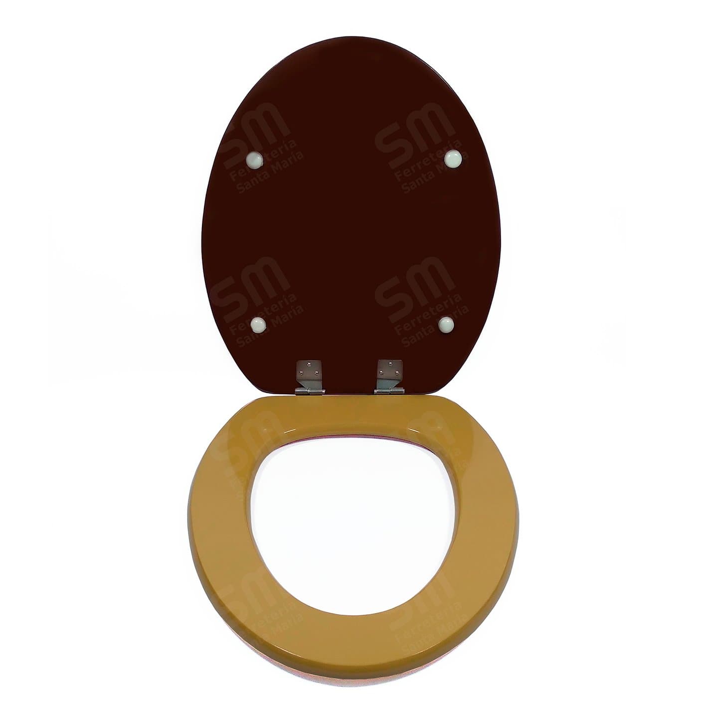 Asiento Fadas Bicolor Castaño Dorado para Inodoro Dorica