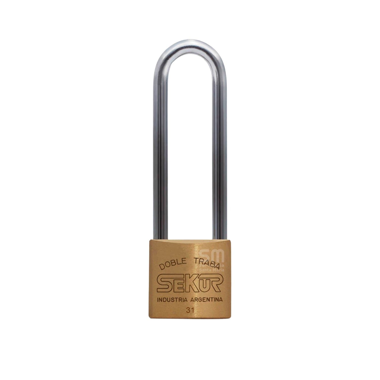 Candado Hermanado de Bronce 31 Arco Largo Sekur C/ Doble Traba a Bolillas