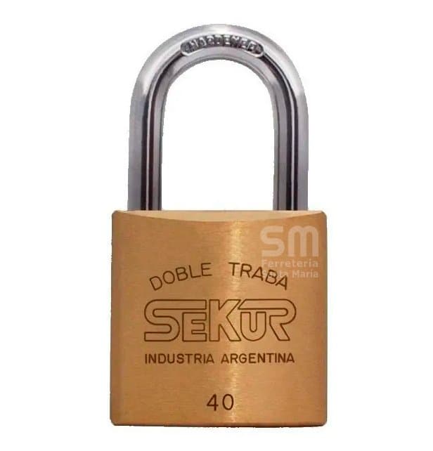 Candado Hermanado de Bronce 40 Sekur C/ Doble Traba a Bolillas