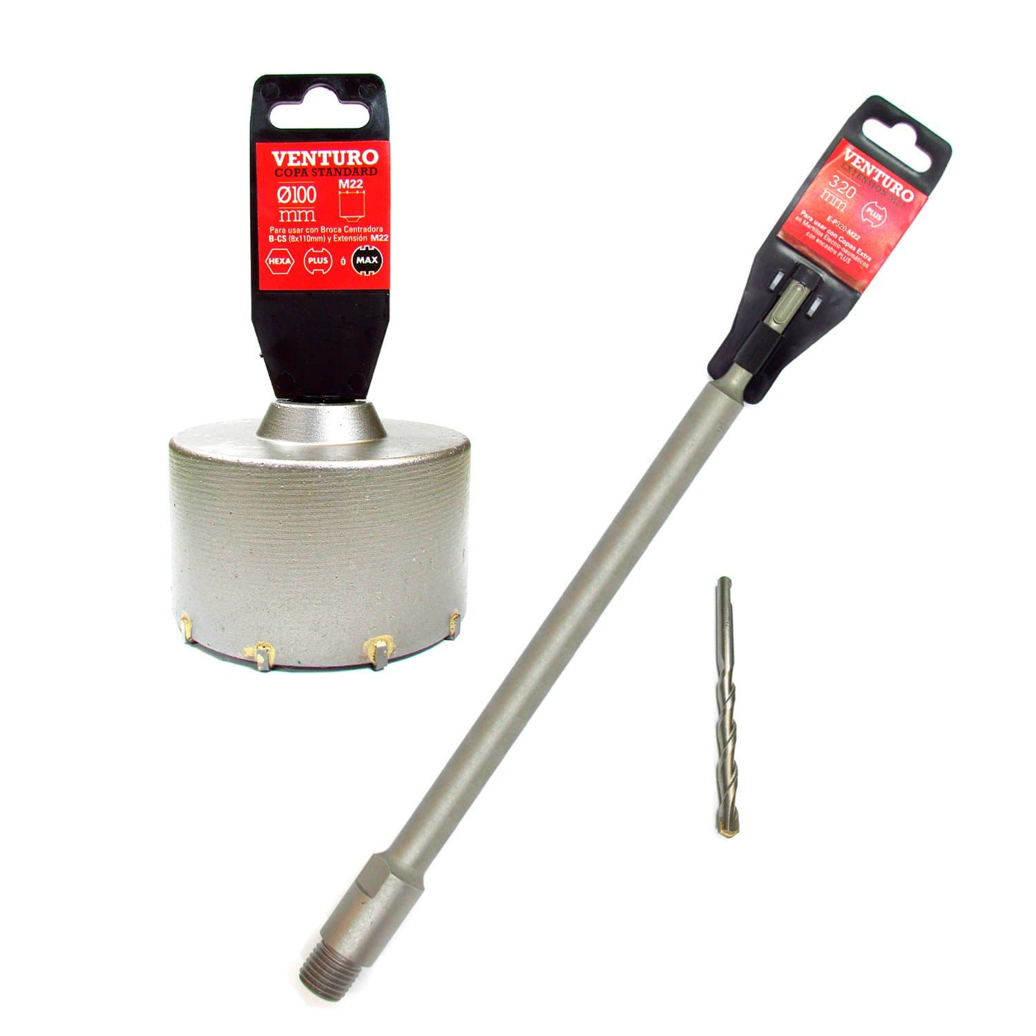 Kit Copa Widia Ø 100mm + Extensión Sds Plus + Broca Venturo