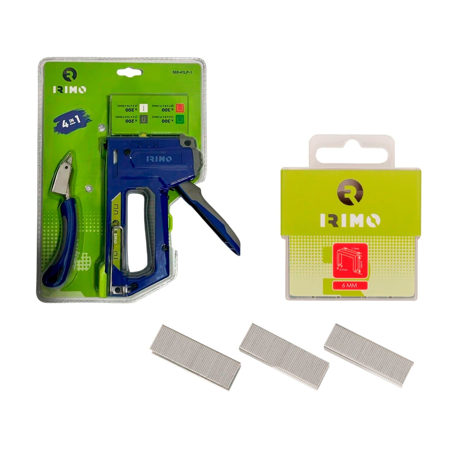 Combo Engrampadora 4 en 1 Irimo + 1000 Grampas 6mm Irimo