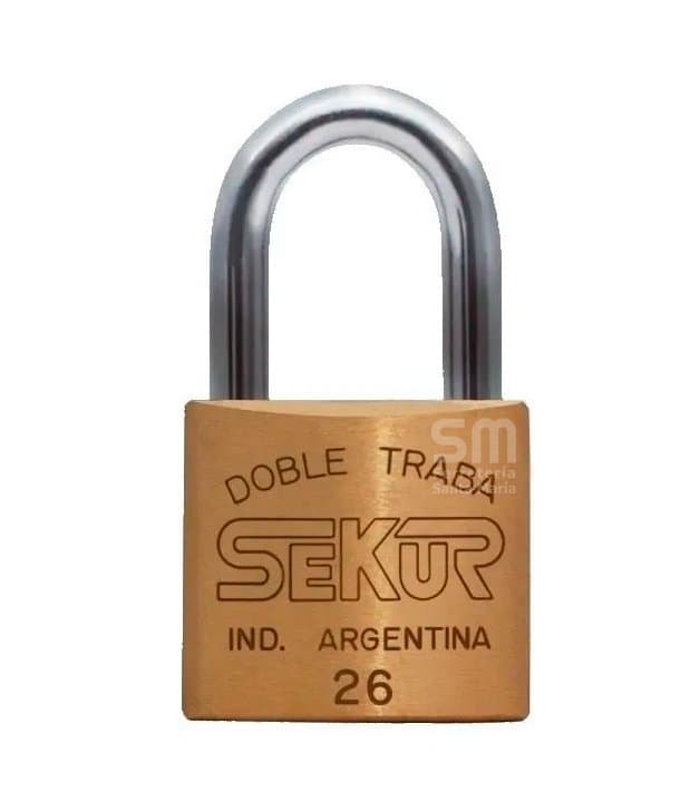 Candado Bronce 26 Sekur C/ Doble Traba a Bolillas