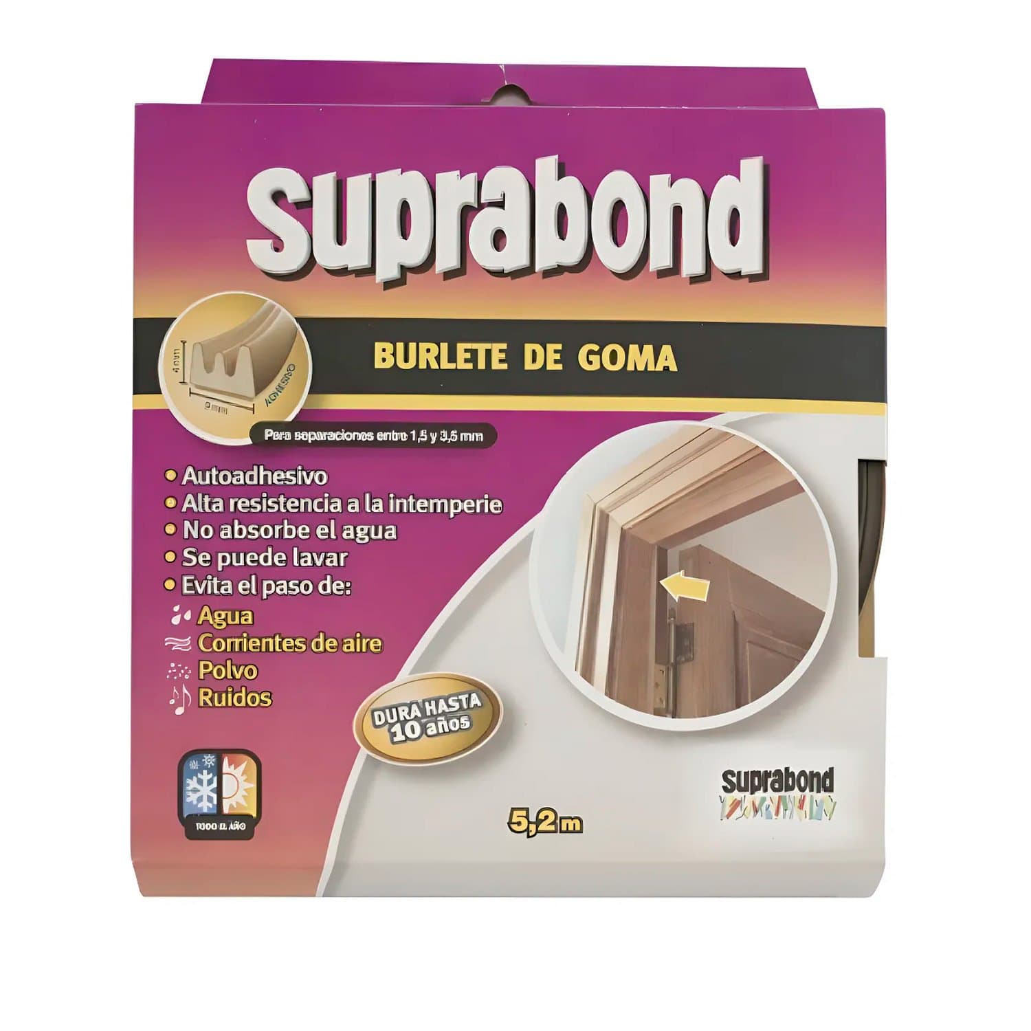 Burlete Perfil E Marron X5,2m Suprabond
