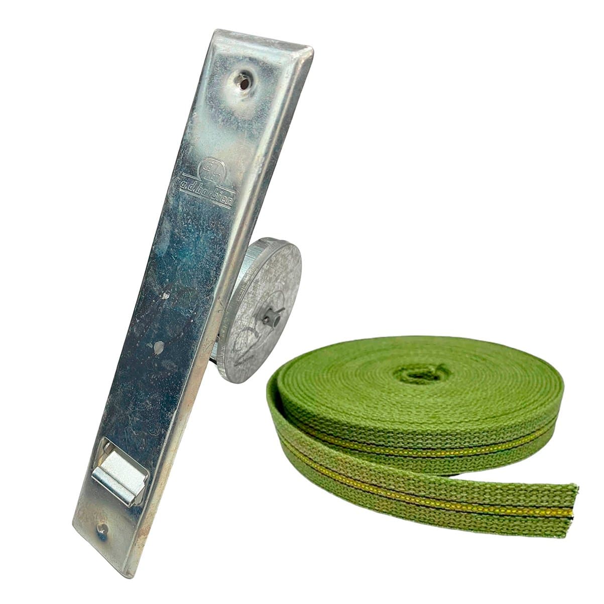 Enrollador Persiana 15mt Galvanizado + Cinta Verde Reforzada