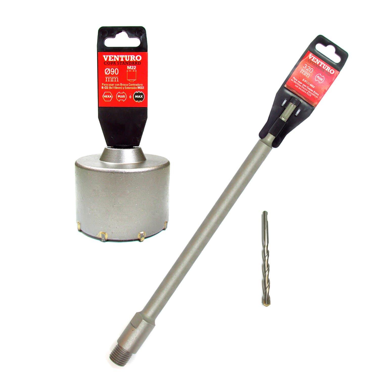 Kit Copa Widia Ø 90mm + Extensión Sds Plus + Broca Venturo