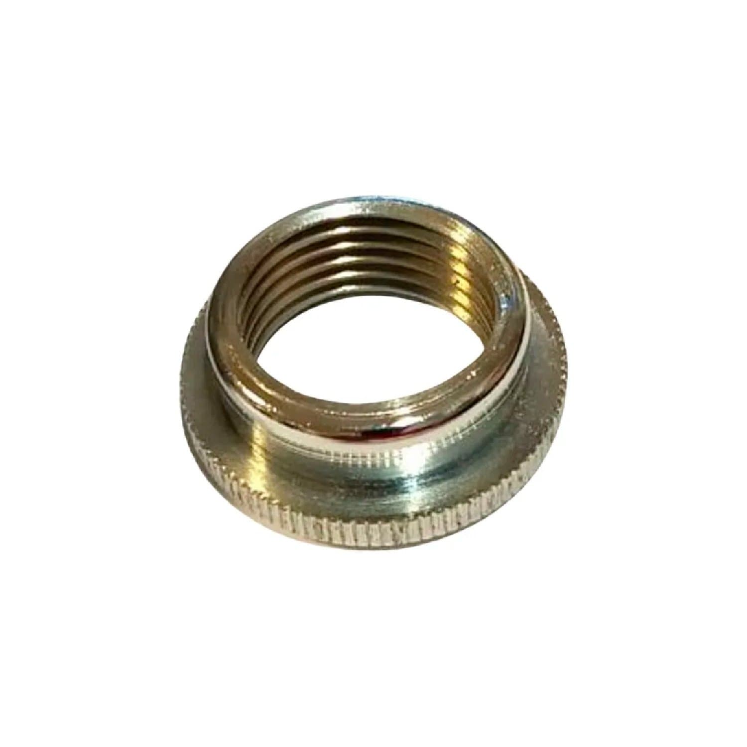 Tuerca de Bronce Cromada Corta P/ Boton Deposito Pared
