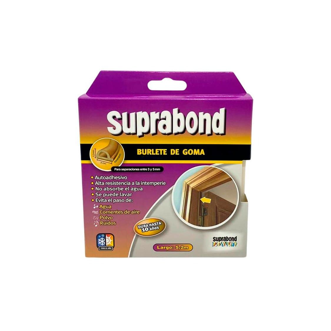 Burlete Perfil P Marron X5,2m Suprabond