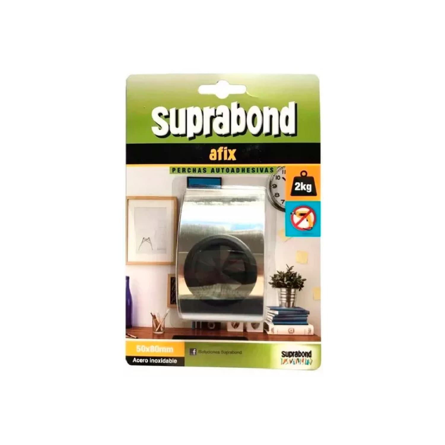 Percha Sujeta Repasador Ac Inox. Autoadhesiva 2kg Suprabond