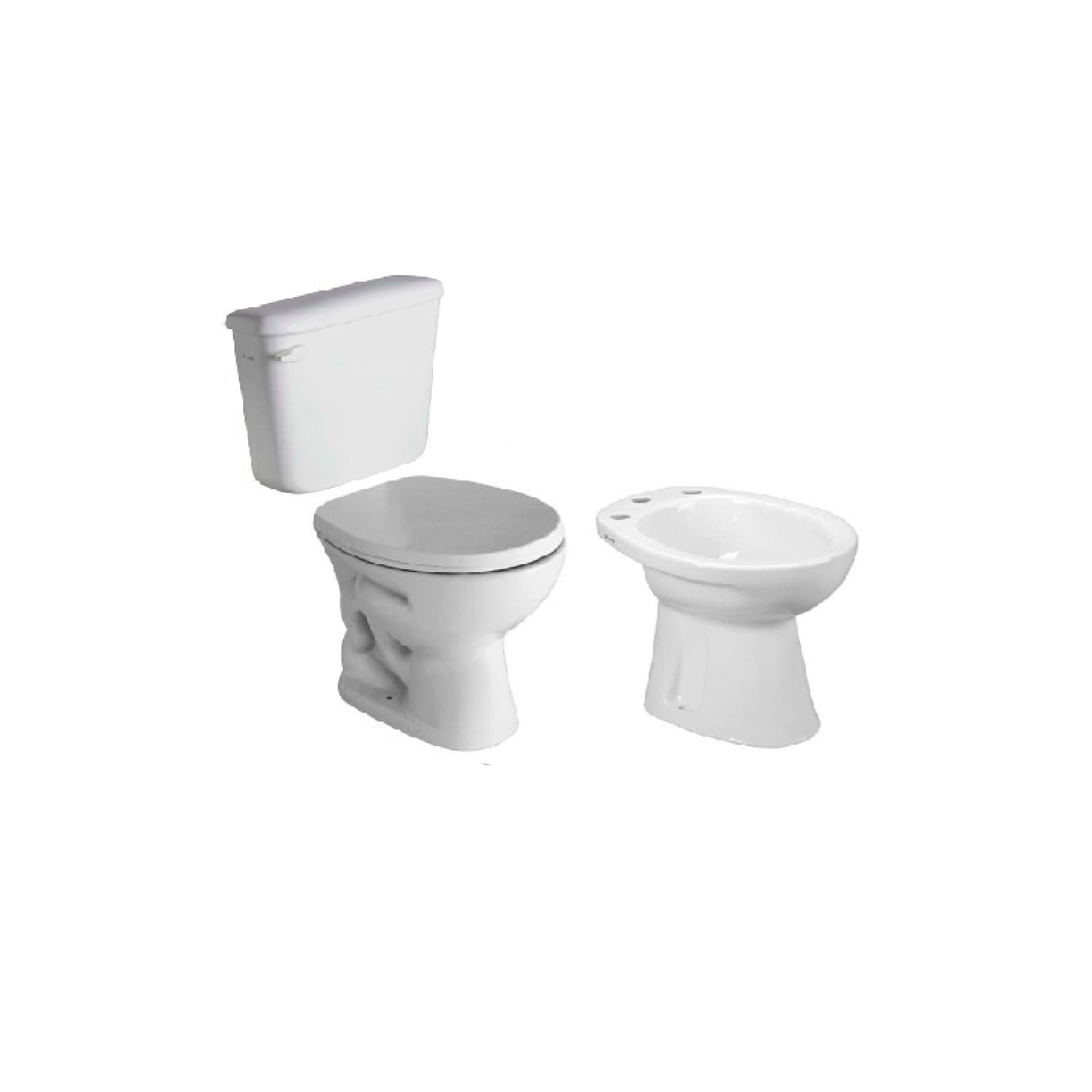 INODORO CORTO FERRUM ANDINA + DEPÓSITO LOZA 9LTS COLGAR + BIDET 1 AG + TAPA TSX