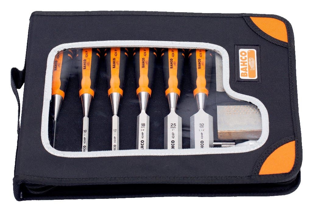 Juego 6 Formones Mango Goma 6-32mm Bahco 424p-s6-zc +estuche