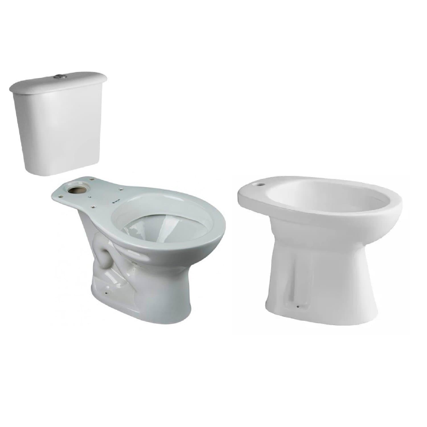 INODORO LARGO + DEPÓSITO APOYO + BIDET 1 AG FERRUM ANDINA
