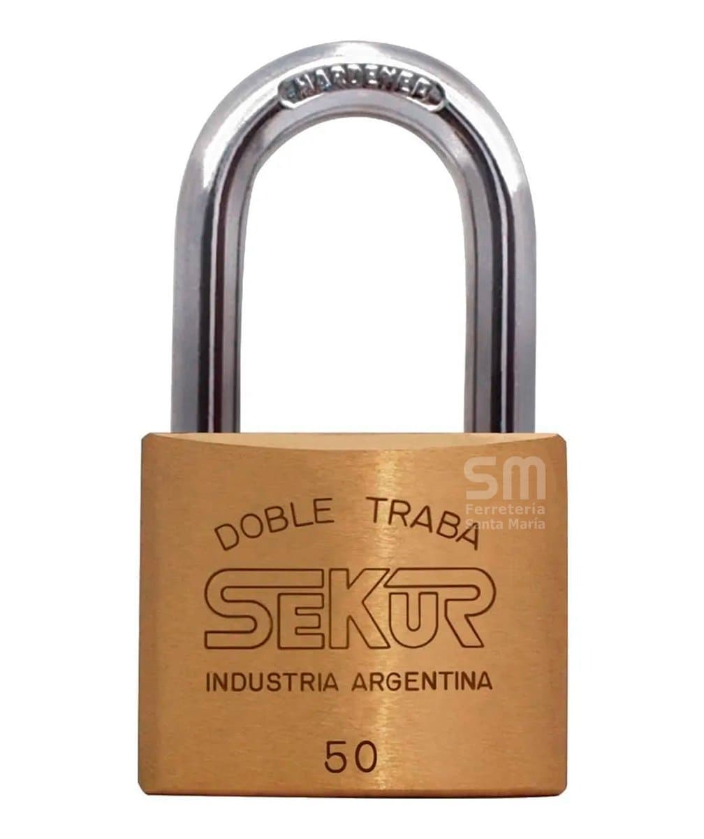 Candado Bronce 50 Sekur C/ Doble Traba a Bolillas