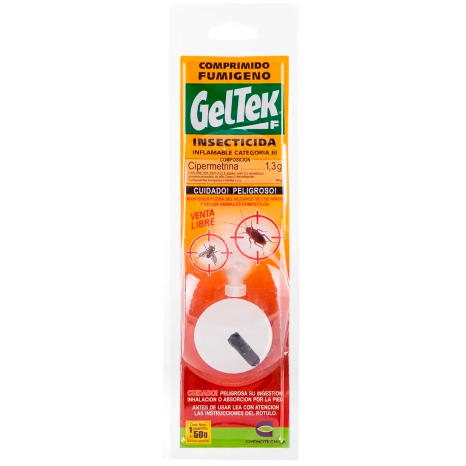 Insecticida Comprimido Fumígeno X 50gr Geltek