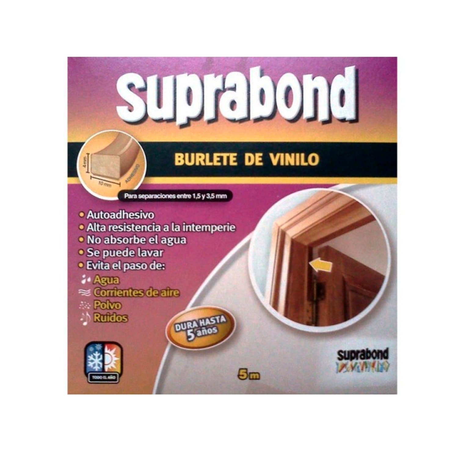 Burlete Vinilo Marron X5metros Suprabond