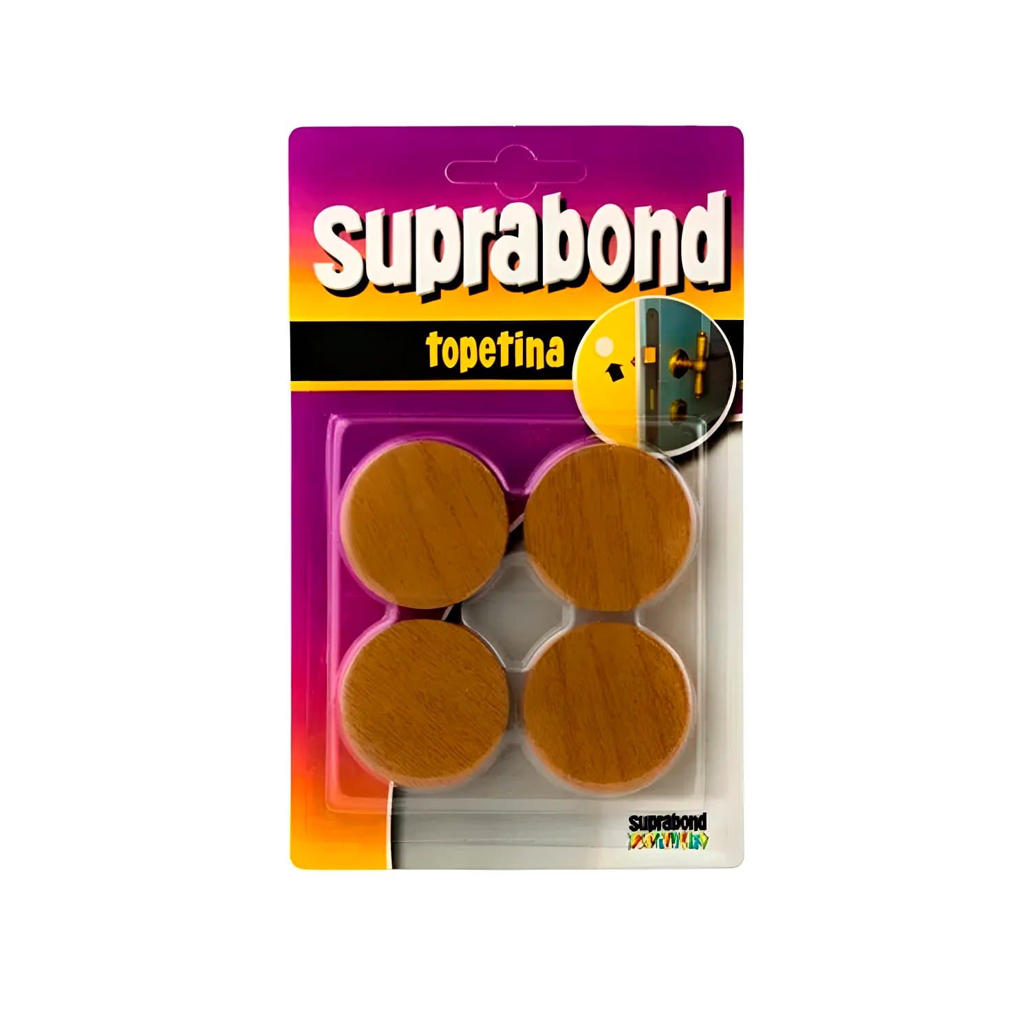 Topetina Circular Autoadhesiva Simil Madera Suprabond