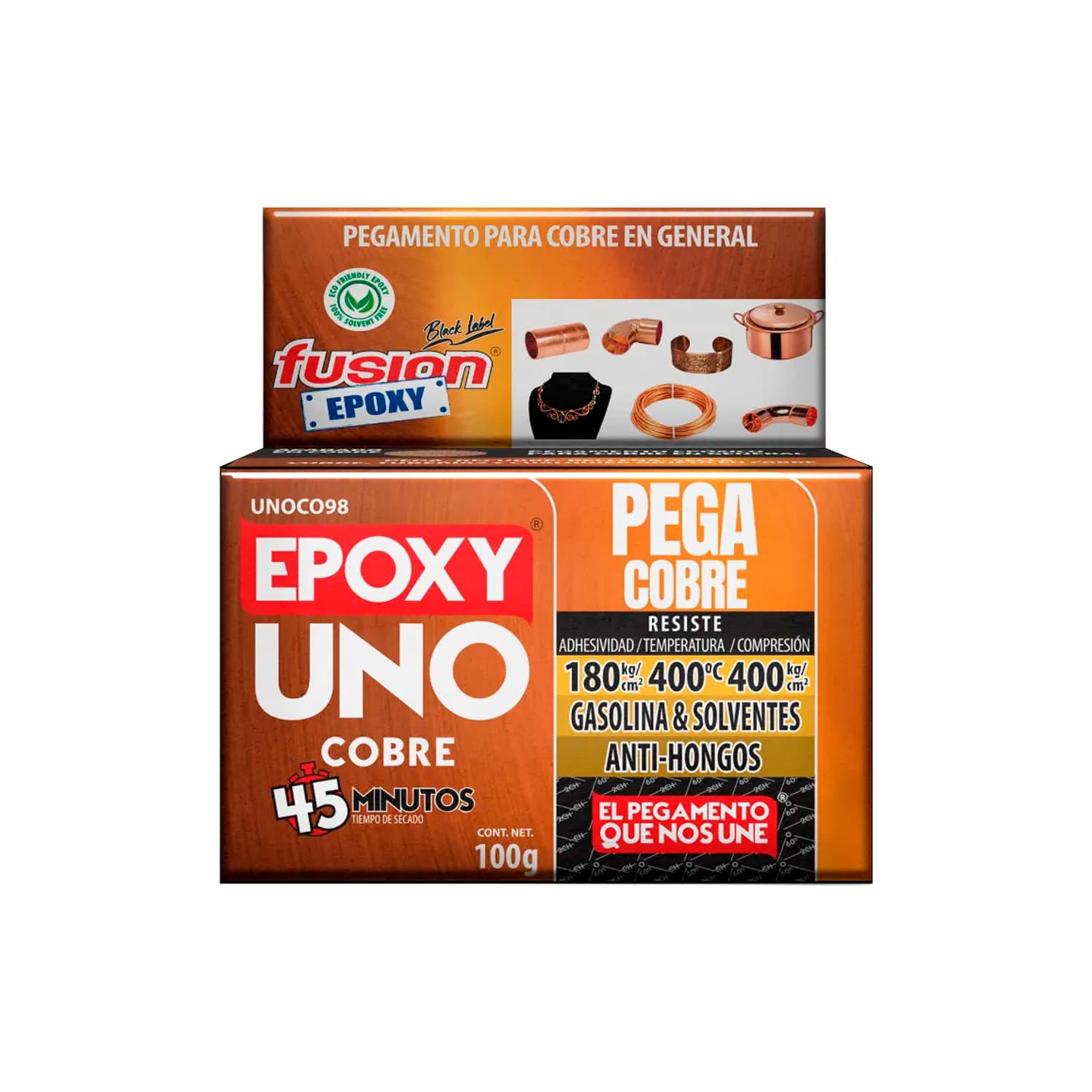 Adhesivo Fusión Epoxy Uno Cobre 2 Componentes 100gr